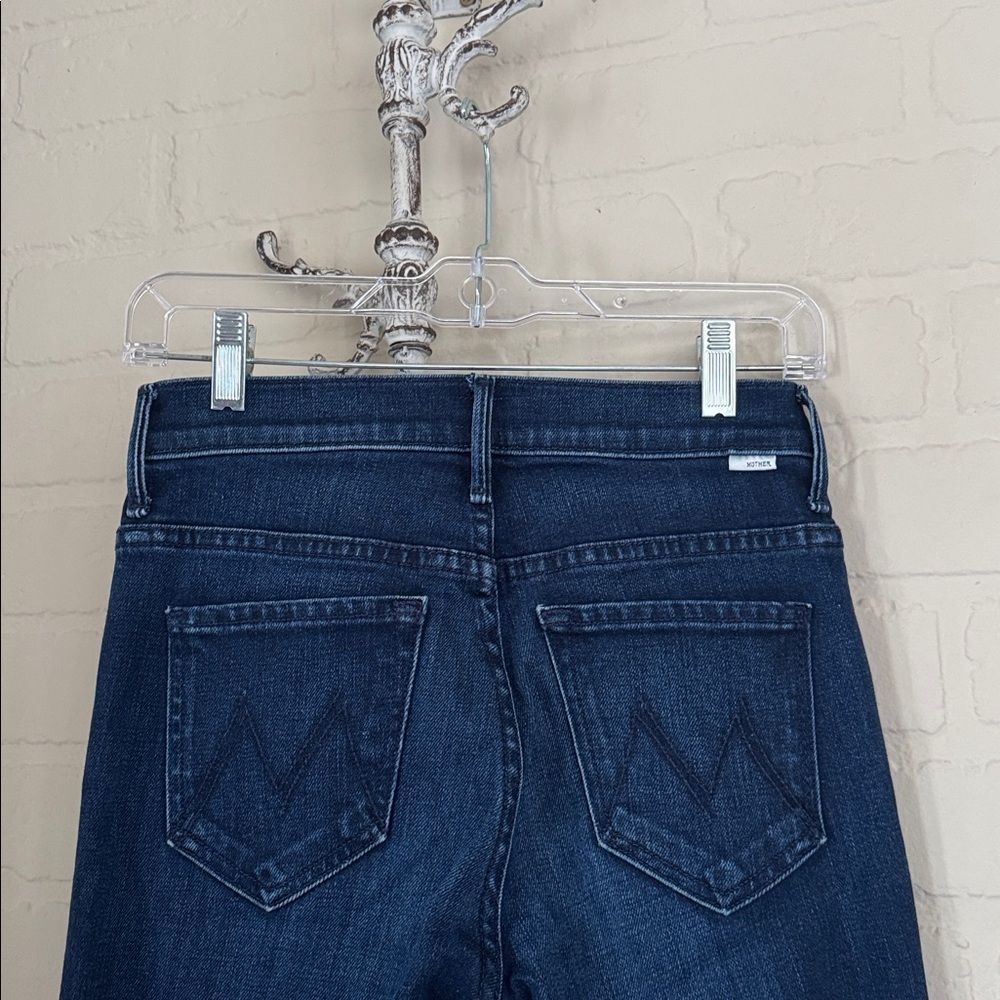MOTHER Denim jeans the insider crop step gray movin on up stretch blue - Picture 7 of 10